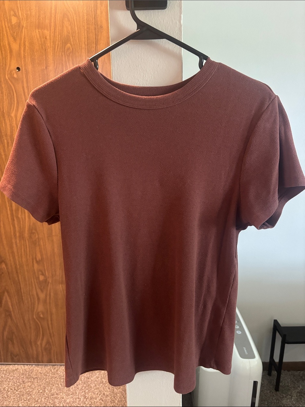 Short sleeve ribbed top